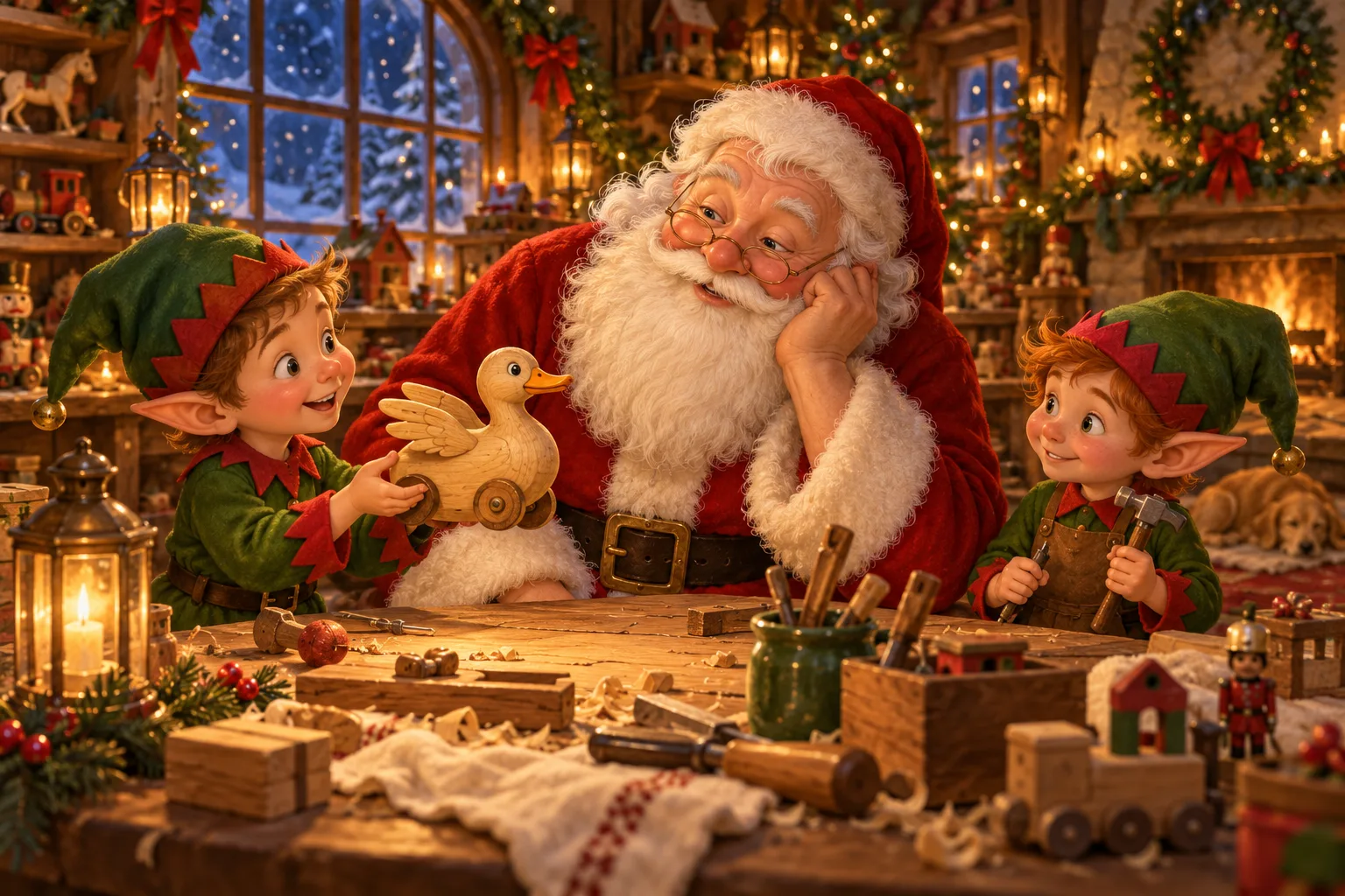 The Elf Who Thought Santa Was Disappointed — santa's study story picture