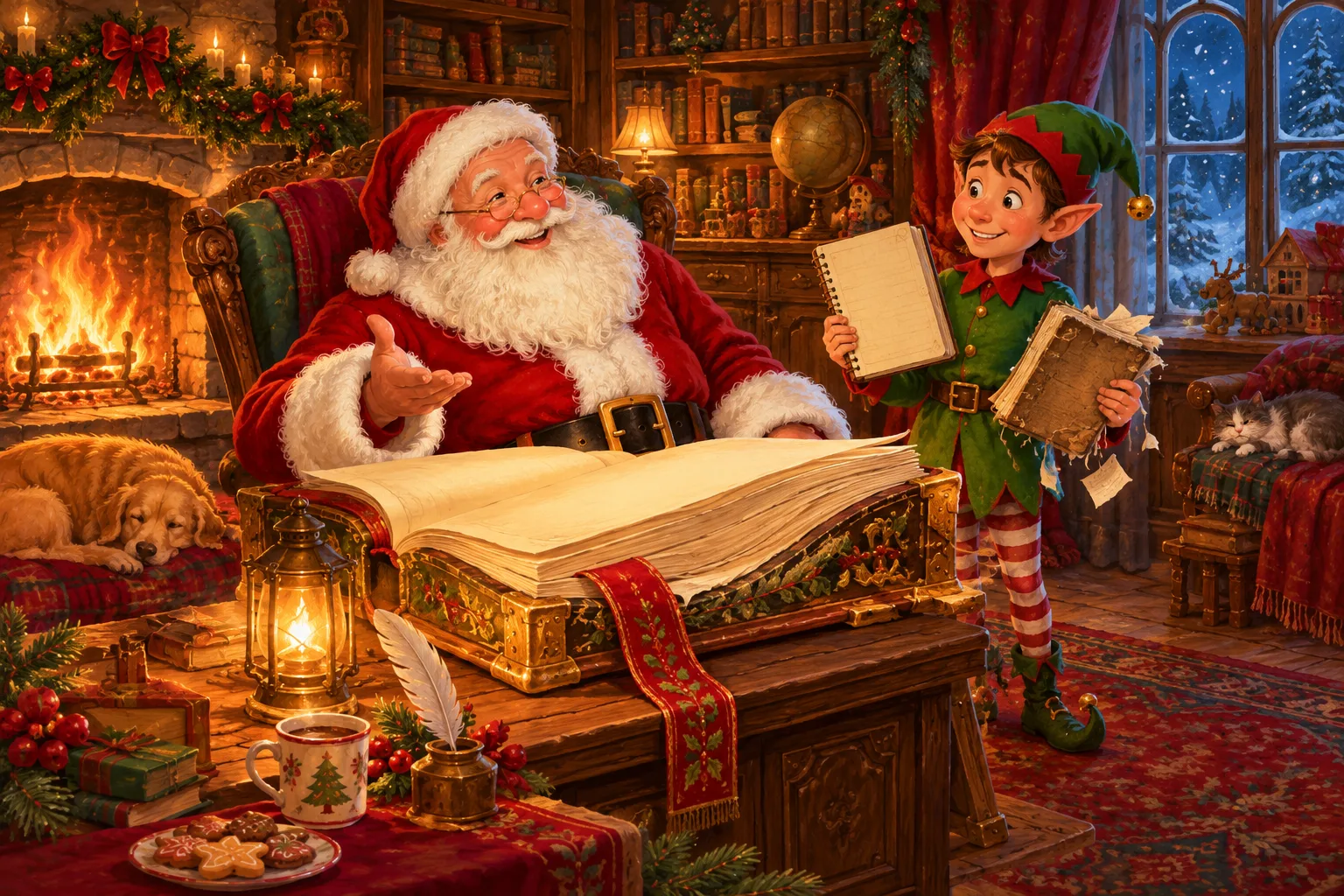 Why Santa Doesn't Have a Naughty List — santa's study story picture